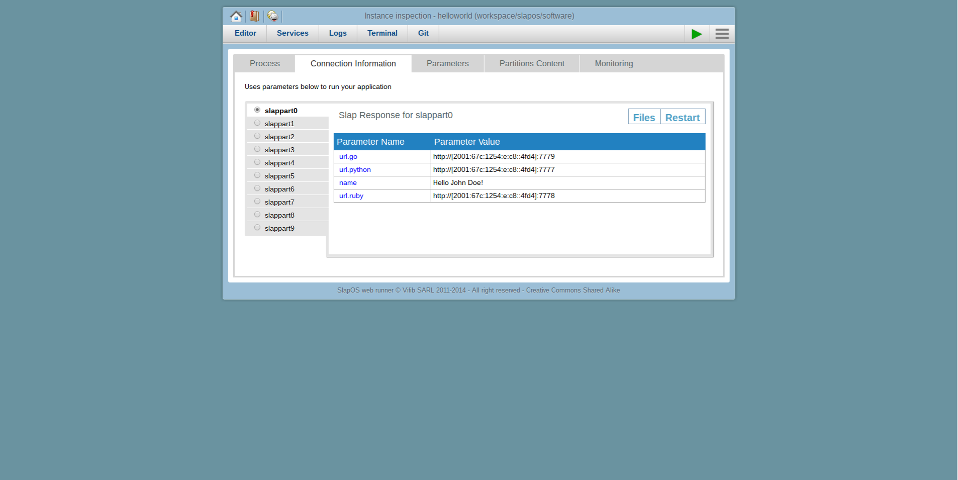 Webrunner Interface - Extending Software Release - Verify Connection Information